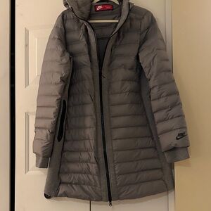 Nike Women's Silver Puffer Coat